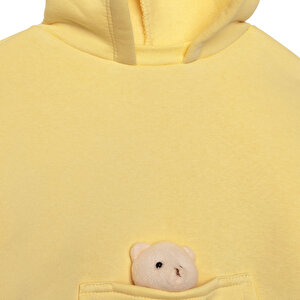 Kız Bebek Teddy Bear Eşofman Takımı Kapüşonlu Uzun Kol Lastikli Paça