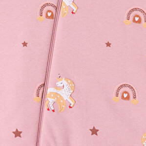 Kız Bebek Uyku Tulumu Fermuarlı 2.5 Tog Bisiklet Yaka Uzun Kol Patiksiz Paça