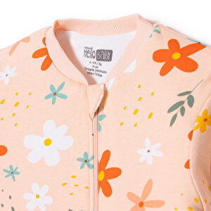 Kız Bebek Uyku Tulumu Fermuarlı Bisiklet Yaka Uzun Kol Ribanalı Kız Bebek Uyku Tulumu Fermuarlı Bisiklet Yaka Uzun Kol Ribanalı