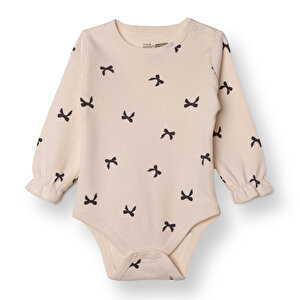 HelloBaby Uzun Kol Body, Ekru, 1 - 3 Ay