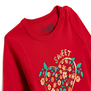 Kız Bebek Uzun Kol Body Ribana Çıtçıtlı Yaka