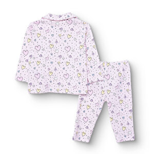 Kız Bebek Uzun Kol Pijama Takımı İnterlok Gömlek Yaka Uzun Kol Reçme Paça Kız Bebek Uzun Kol Pijama Takımı İnterlok Gömlek Yaka Uzun Kol Reçme Paça