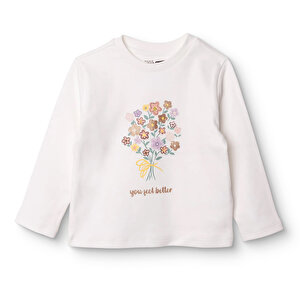 HelloBaby Uzun Kol Tshir, Ekru, 3 - 6 Ay