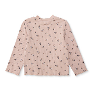 Kız Bebek Uzun Kol Tshirt Kaşkorse Bisiklet Yaka Uzun Kol