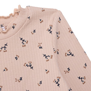 Kız Bebek Uzun Kol Tshirt Kaşkorse Bisiklet Yaka Uzun Kol