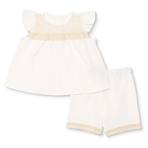 HelloBaby Vintage Girl  Ekru, 6 - 9 Ay