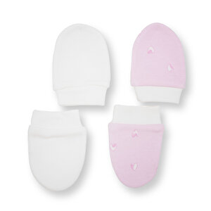 Kız Bebek Yenidoğan 2'li Eldiven İnterlok