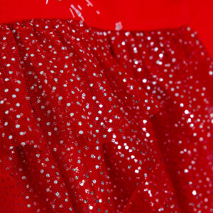 Kız Bebek Yenidoğan New Year Elbise Body Düğmeli Bisiklet Yaka Uzun Kol Reçme Paça