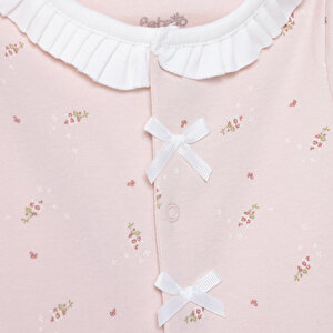 Kız Bebek Yenidoğan Tiny Florist Tulum-Şapka İnterlok Fırfırlı Yaka Uzun Kol Patikli Paça Kız Bebek Yenidoğan Tiny Florist Tulum-Şapka İnterlok Fırfırlı Yaka Uzun Kol Patikli Paça