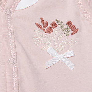 Kız Bebek Yenidoğan Tiny Florist Yelek İnterlok V Yaka Atlet Kol