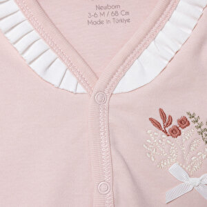 Kız Bebek Yenidoğan Tiny Florist Yelek İnterlok V Yaka Atlet Kol