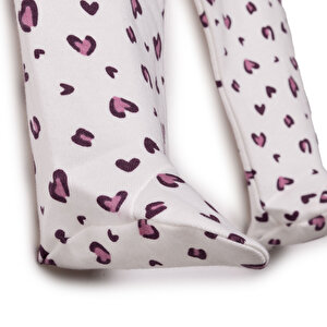 Kız Bebek Yenidoğan Zıbın-Şapka-Patikli İnterlok V Yaka Uzun Kol Patikli Paça