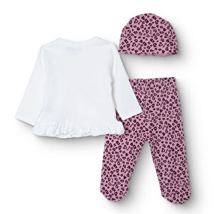 Kız Bebek Yenidoğan Zıbın-Şapka-Patikli İnterlok V Yaka Uzun Kol Patikli Paça Kız Bebek Yenidoğan Zıbın-Şapka-Patikli İnterlok V Yaka Uzun Kol Patikli Paça