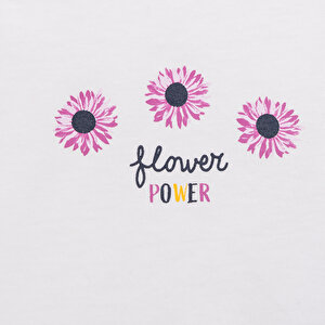 Kız Çiçek Baskılı Tshirt-Tayt Kız Bebek