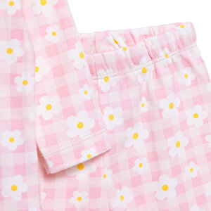 Kız Çiçek Desenli Gömlek Yaka Pijama Takımı Kız Çiçek Desenli Gömlek Yaka Pijama Takımı