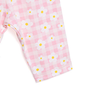 Kız Çiçek Desenli Gömlek Yaka Pijama Takımı Kız Çiçek Desenli Gömlek Yaka Pijama Takımı