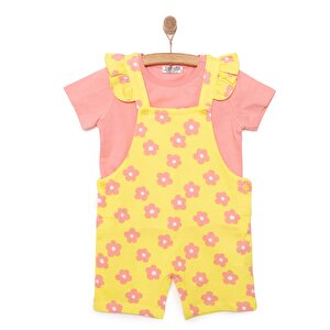 HelloBaby Kız Çiçek Desenli, Somon, 6 Ay