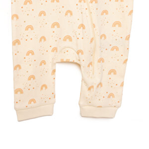 Kız Gökkuşağı Desenli  Fermuarlı Patiksiz Tulum Kız Bebek