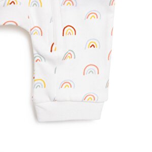 Kız Gökkuşağı Desenli  Fermuarlı Patiksiz Tulum Kız Bebek