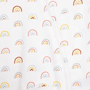 Kız Gökkuşağı Desenli  Fermuarlı Patiksiz Tulum Kız Bebek