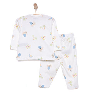 Kız Gökkuşağı Desenli Uzun Kol Pijama Takımı