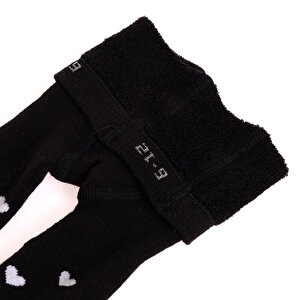 Kız Kalp Desenli Havlu Külotlu Çorap Kız Bebek