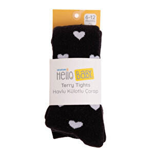 Kız Kalp Desenli Havlu Külotlu Çorap Kız Bebek
