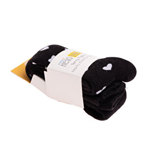 Kız Kalp Desenli Havlu Külotlu Çorap Kız Bebek