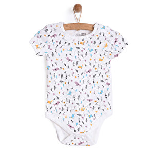 HelloBaby Kız Kısa Kol Body, Ekru, 3 Ay