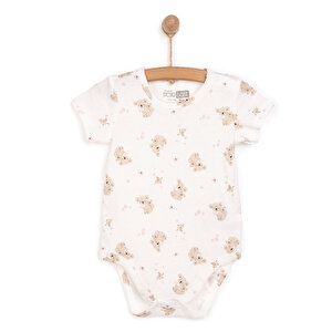 HelloBaby Kız Kısa Kol Body, Ekru, 3 Ay