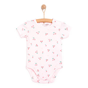 HelloBaby Kız Kısa Kol Body, Pembe, 3 Ay