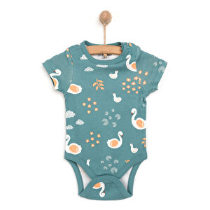 HelloBaby Kısa Kol Body, Yeşil, 3 Ay