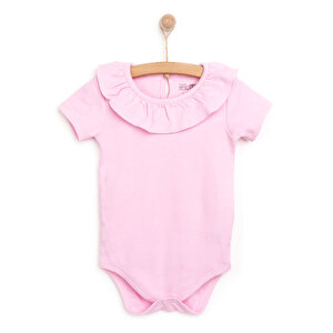 HelloBaby Kız Kısa Kol Body, Pembe, 3 Ay