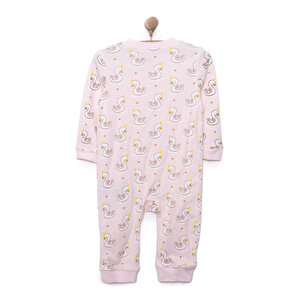 Kız Kuğu Desenli Fermuarlı Patiksiz Tulum