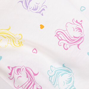 Kız Renkli Unicorn Desenli Uzun Kol Pijama Takımı Kız Renkli Unicorn Desenli Uzun Kol Pijama Takımı