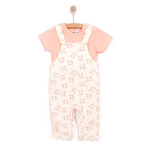 HelloBaby Kız Salopet-Tshi, Mercan, 3 Ay