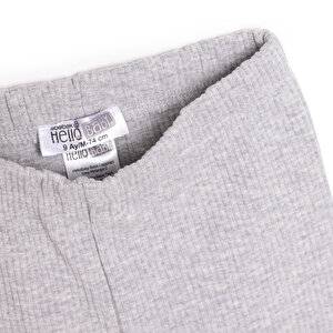 Kız Bebek Tayt Reçme Paça Gri Melanj