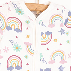 Kız Bebek Yenidoğan Tulum Body Şapka %100 Pamuk Çıtçıtlı Bisiklet Yaka Uzun Kol Patikli Ekru Kız Bebek Yenidoğan Tulum Body Şapka %100 Pamuk Çıtçıtlı Bisiklet Yaka Uzun Kol Patikli Ekru