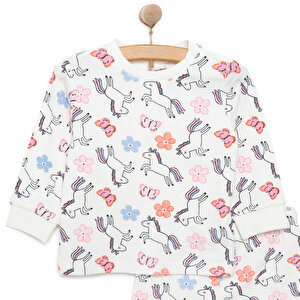 Kız Unicorn Desenli Uzun Kol Pijama Takımı Kız Unicorn Desenli Uzun Kol Pijama Takımı