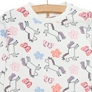Kız Unicorn Desenli Uzun Kol Pijama Takımı Kız Unicorn Desenli Uzun Kol Pijama Takımı