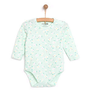 HelloBaby Kız Uzun Kol Body, Yeşil, 3 Ay