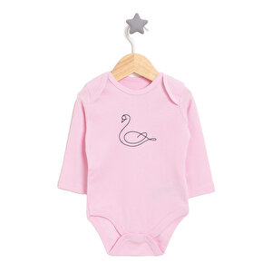 HelloBaby Kız Uzun Kol Body, Pembe, 3 Ay