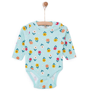 HelloBaby Kız Uzun Kol Body, Yeşil, 3 Ay