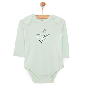 HelloBaby Kız Uzun Kol Body, Mint, 3 Ay