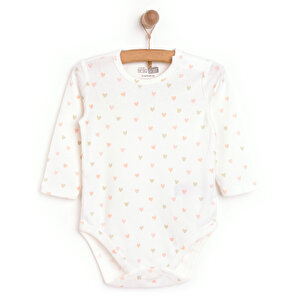 HelloBaby Kız Uzun Kol Body, Bej, 3 Ay