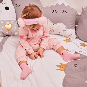 Kız Yıldız Desenli Fermuarlı Patiksiz Tulum