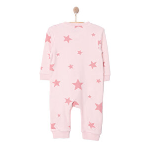 Kız Yıldız Desenli Fermuarlı Patiksiz Tulum