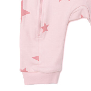 Kız Yıldız Desenli Fermuarlı Patiksiz Tulum