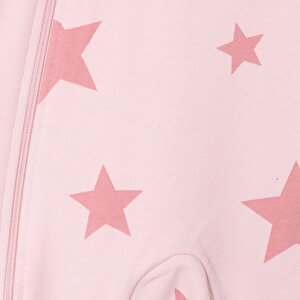 Kız Yıldız Desenli Fermuarlı Patiksiz Tulum