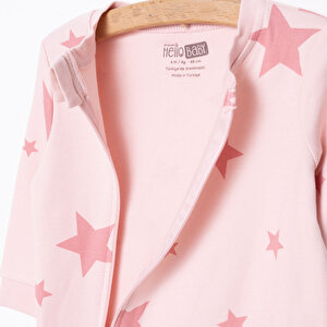 Kız Yıldız Desenli Fermuarlı Patiksiz Tulum